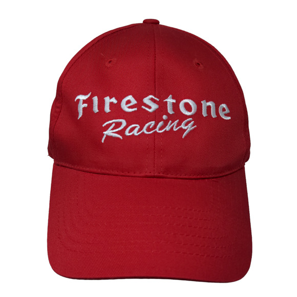Firestone Racing Men's Strapback Hat Red OSFA Embroidered Logo 100% Cotton - Picture 1 of 7